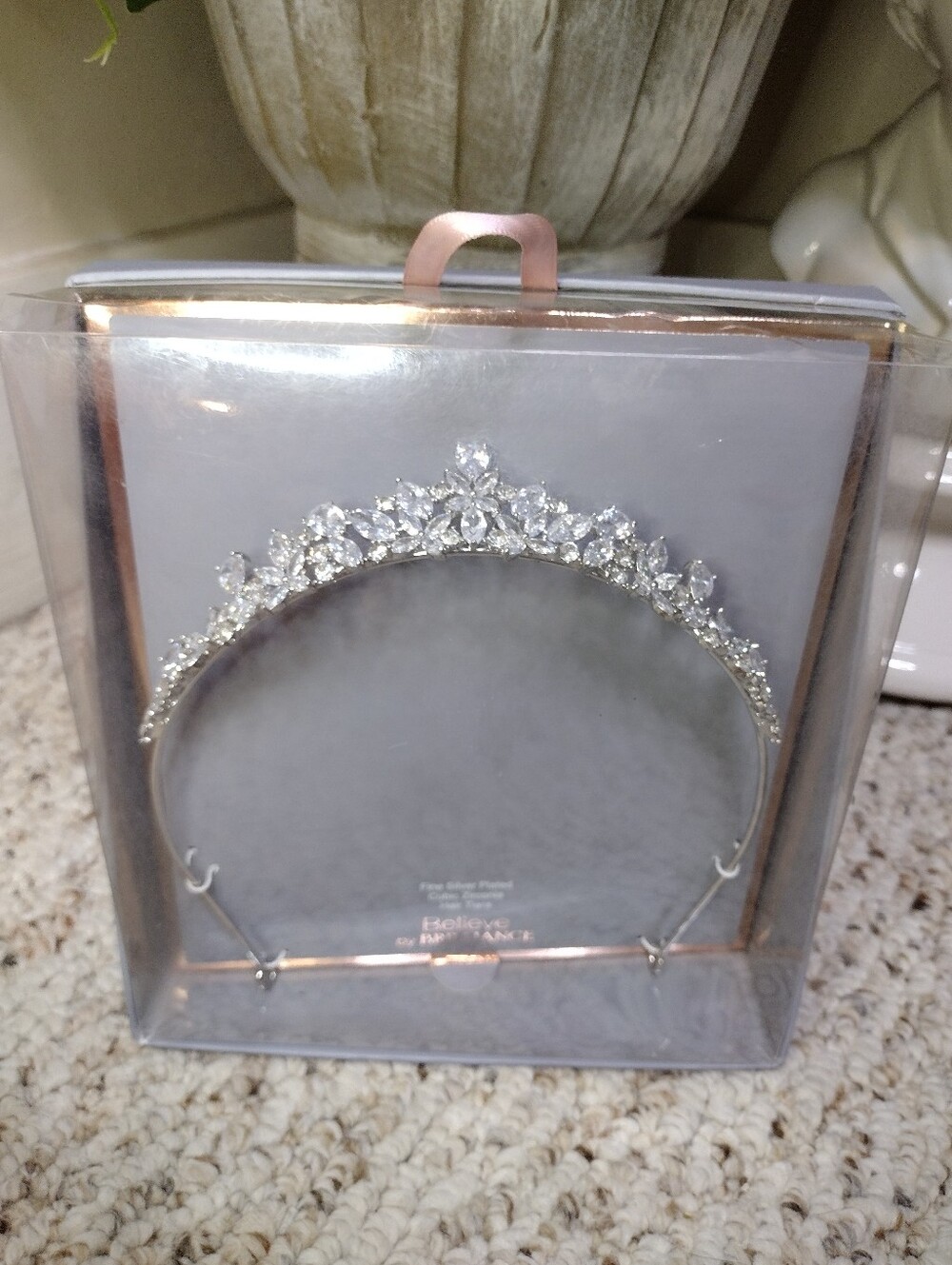 Believe By Brilliance Sparkly Cubic Zirconia & Silver Plated Bridal Tiara - Picture 6 of 9